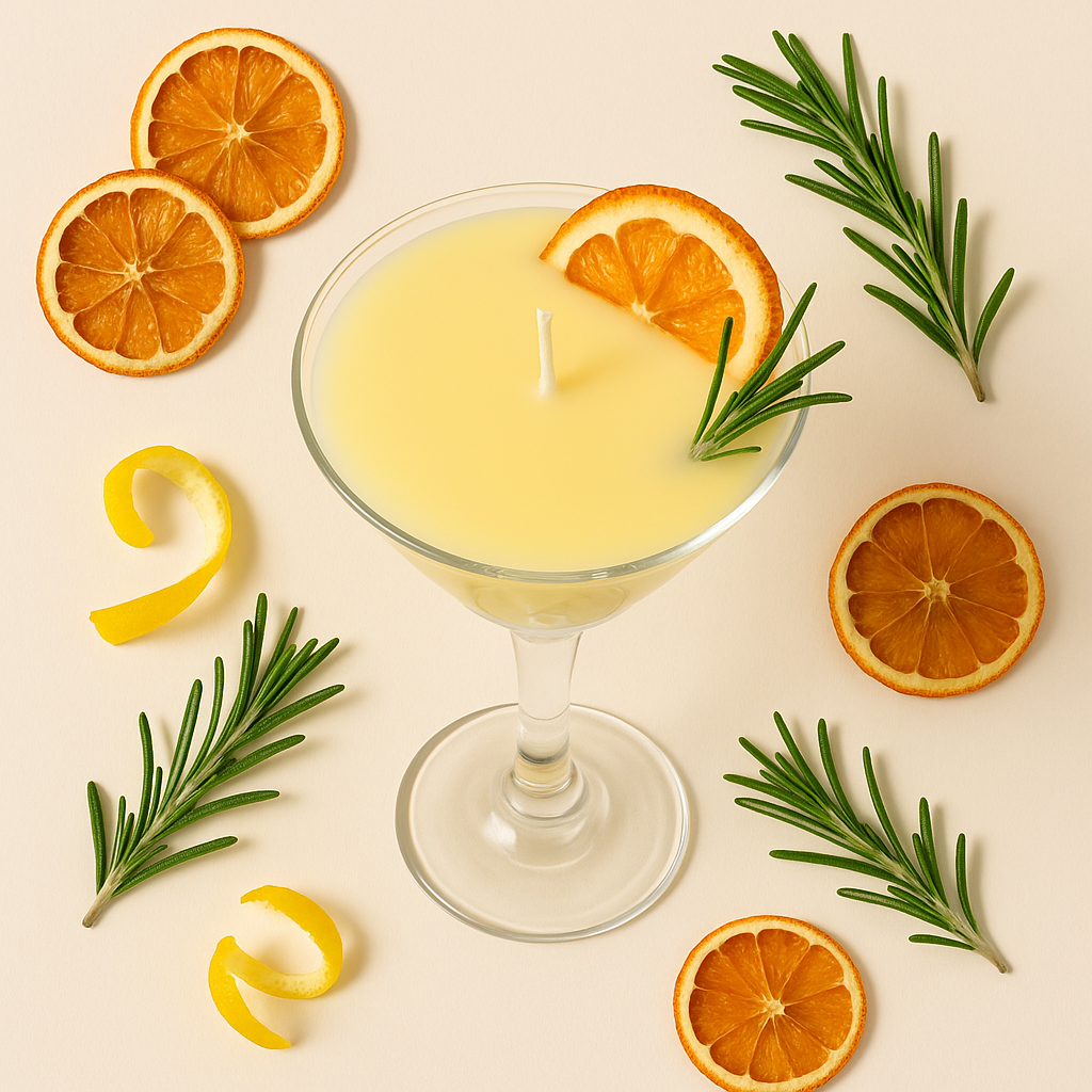 Orange Soleil Martini Candle