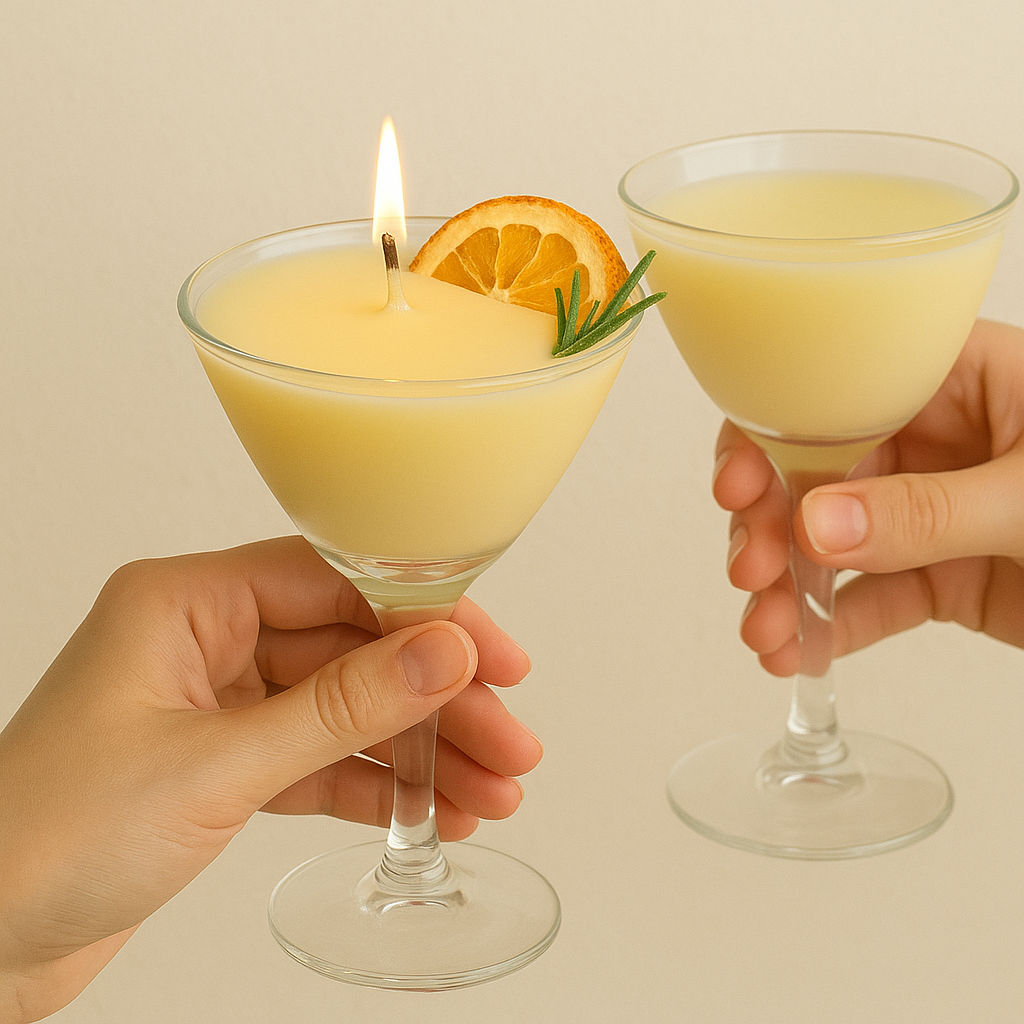 Orange Soleil Martini Candle