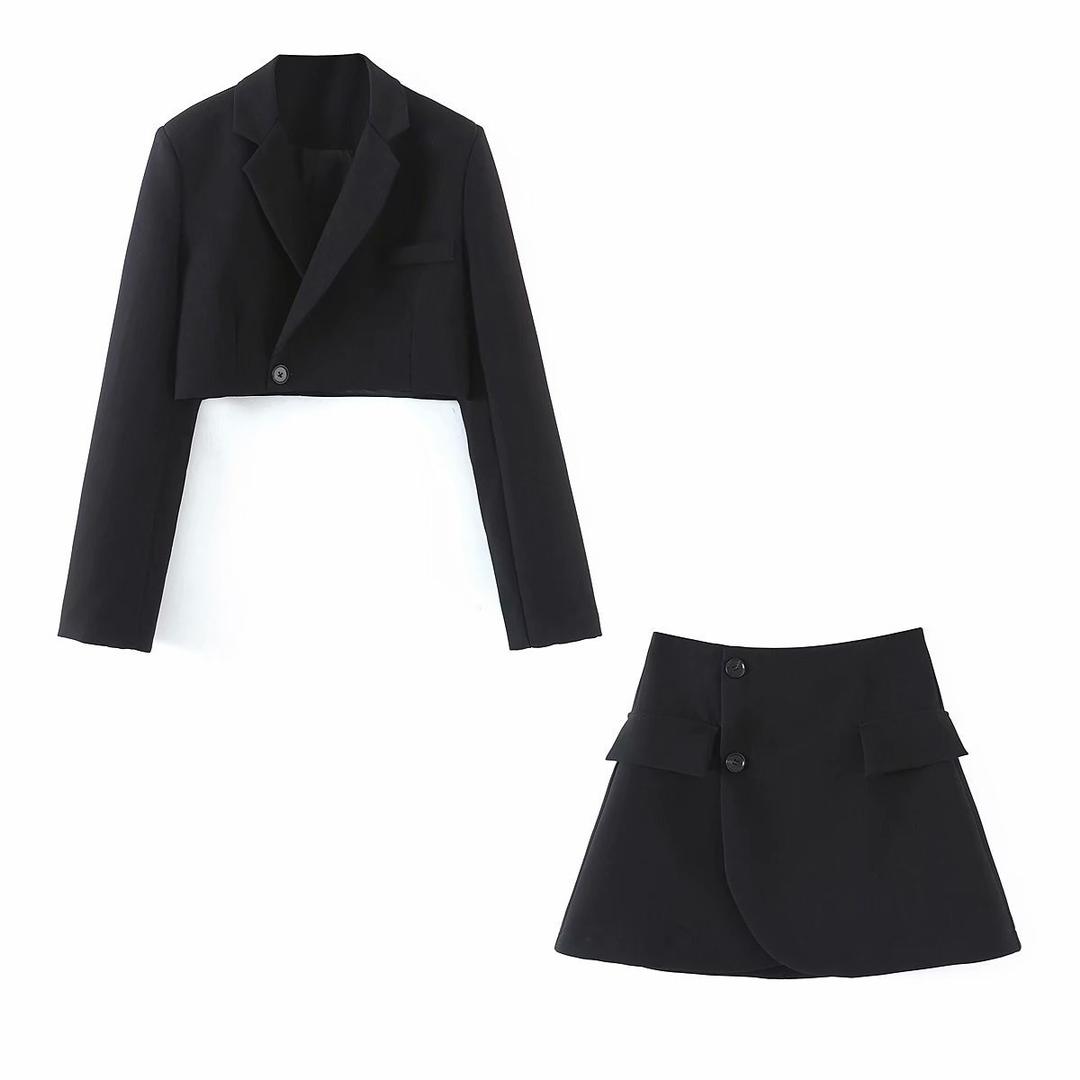 Cropped Blazer & Skirt Coord | Dépaysement™